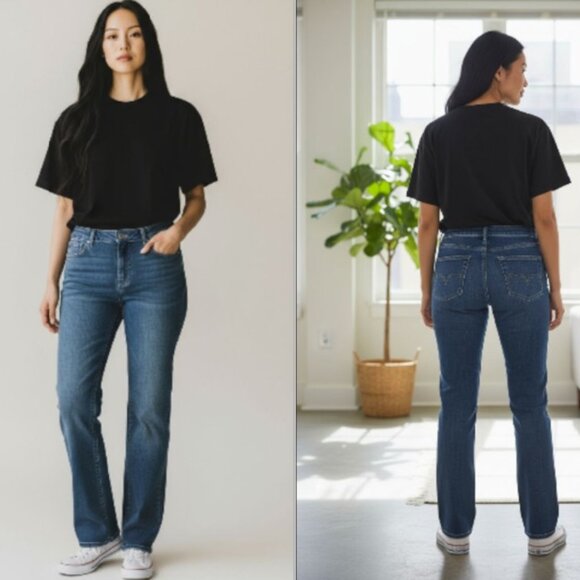 M Jeans by Maurices Mid Rise Classic Straight Leg Jeans - Clean Hem - Picture 1 of 8